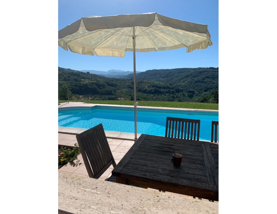 Foto uitzicht zwembad